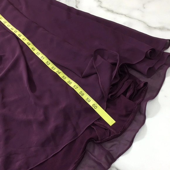 Morille Madeline Gardner Eggplant Purple Chiffon Long Gown Womens 4 Bridesmaid - Picture 11 of 13